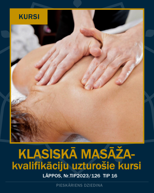 Klasiskā masāža – kvalifikāciju uzturošie kursi, sagatavošanās sertifikācijai