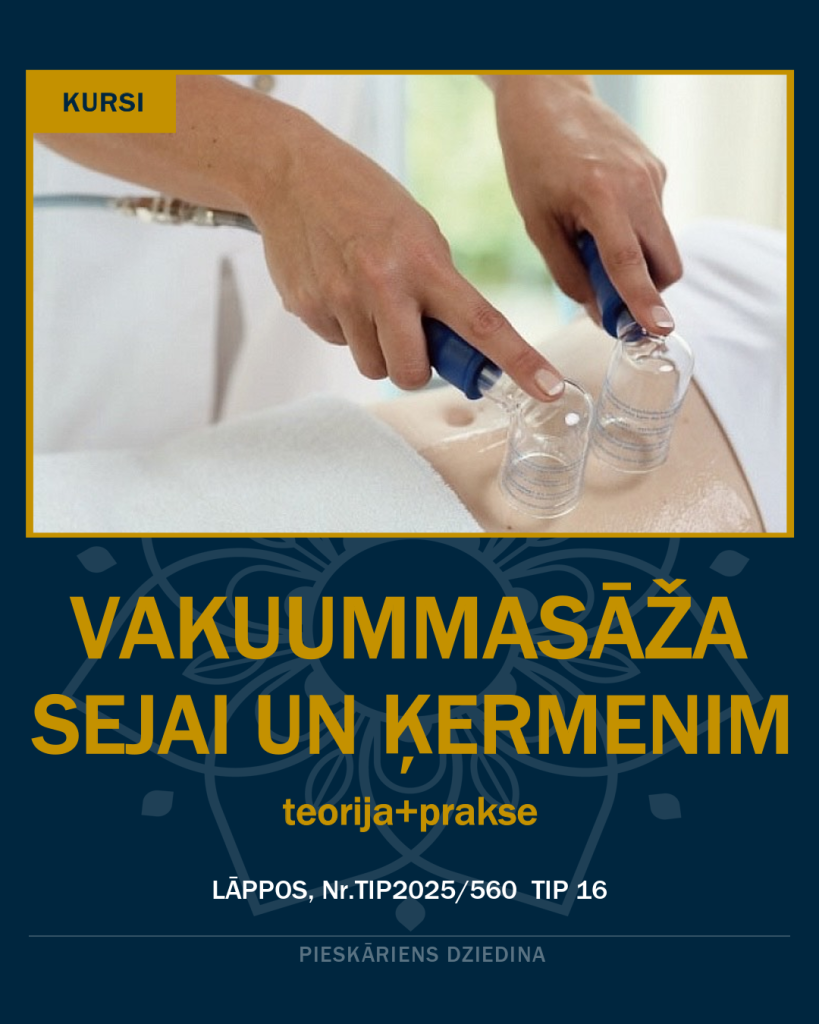 Vakuuma masāža sejai un ķermenim teorija + prakse